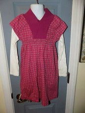 TEA COLLECTION DOUBLE SLEEVE PINK FLORAL/GEOMETRIC PRINT DRESS SIZE 5 GIRL'S