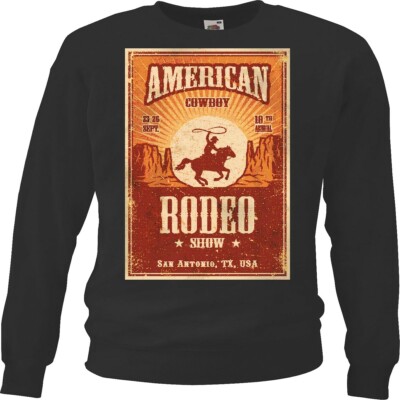 Sweatshirt AMERICAN RODEO COWBOY PFERDE REITEN REITER PFERDESPORT PFERDEKOPF