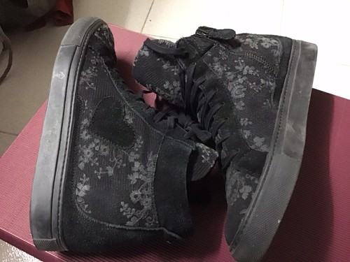 Igi\u0026Co Sneakers Donna in Pelle Laminata e Scamosciata con Zeppa Interna Nero  Millepassi Caserta