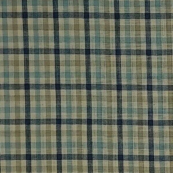 Cotton HOMESPUN Fabric Plaid 970 Navy Khaki Blue Cream BY THE YARD