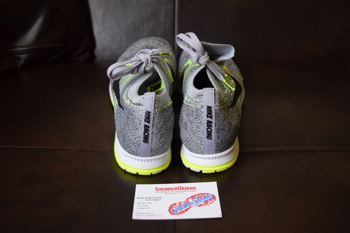 Nike Flyknit Streak Grey Volt Yellow Running Shoes 835994-007 Mens Size 10.5 New Nike Flyknit Streak Sz 4.5-10.5 Wolf Grey Black Volt  main image 4
