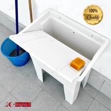 Mobile Lavatoio da esterno in PVC 60x40 cm compatto con profondità vasca 32 cm