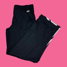 Nike Woman  s Size Medium 8-10  Vintage Black Polyester Wide Bottom Joggers