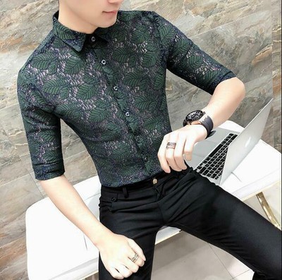 Mens Fashion Sexy Hollow Out Lace 
