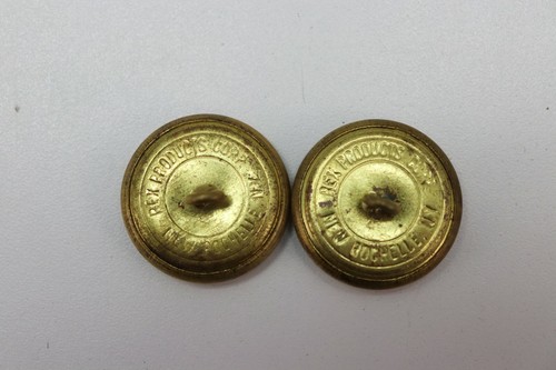 WWII US Army Brass Overcoat Button Rex Product 1 1/8"=28 mm=45L Pair B4103 - Picture 2 of 4