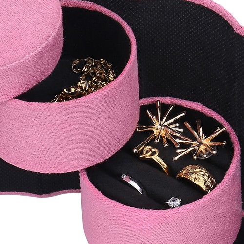 Estuche organizador de caja de joyas de viaje portátil con rollo cilíndrico adornos - Imagen 5 de 15