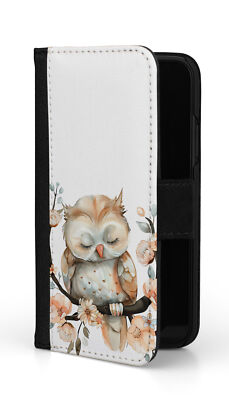 Flip Case Eule auf Ast Nr.632 Klapphülle Handyhülle Etui Waldtier für Samsung