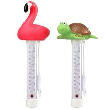 2 Packs Floating Pool Thermometer, Flamingo  Turtle Design Large Size Easy...