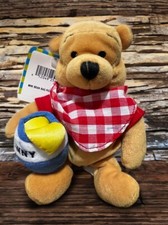 Disney Store Picnic Winnie The Pooh Mini Bean Bag Plush 8" Doll Stuffed NWT