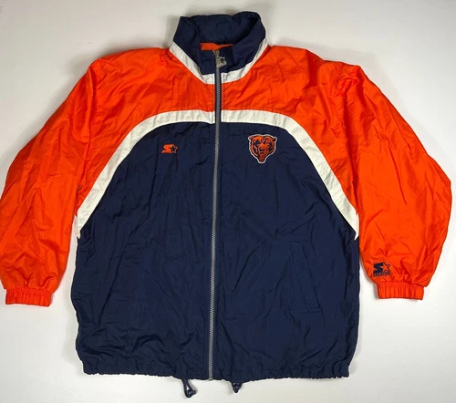 Vintage 90s Starter NFL ProLine Chicago Bears Windbreaker Jacket Hooded Sz XL - Picture 1 of 16