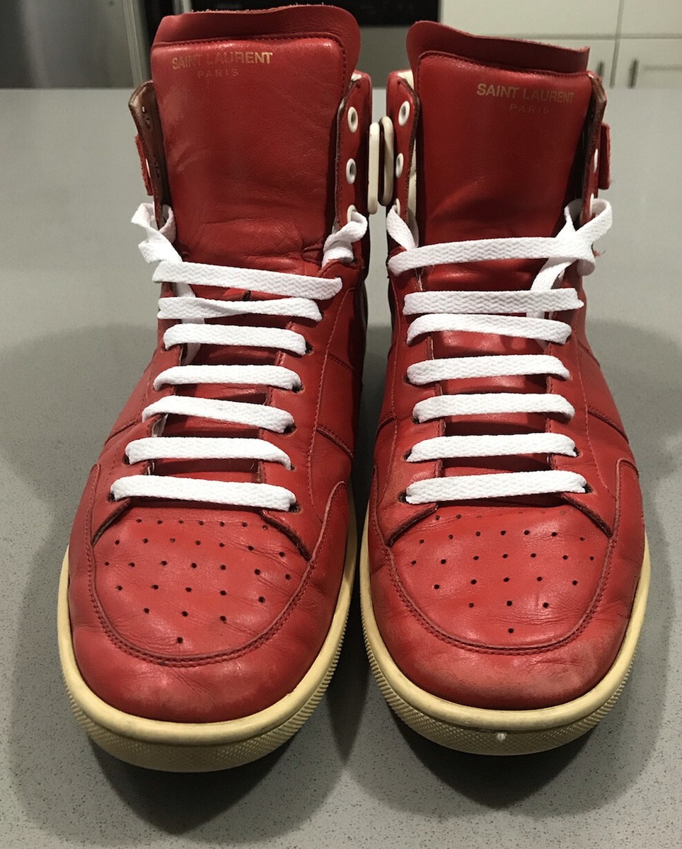 Saint Laurent Paris Leather Sneakers Red Men size 41/ US 8 Can Fit 