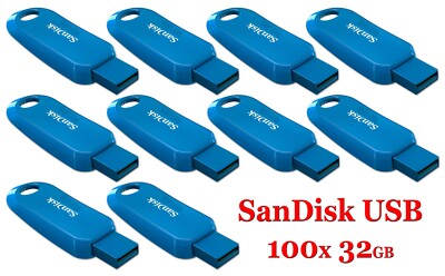 LOT 100x SanDisk Cruzer Snap USB 2.0 Flash Drive 32GB SDCZ62-032G