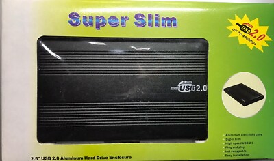 Super Slim 2.5 Inch External Hard Drive Enclosure, USB 2.0