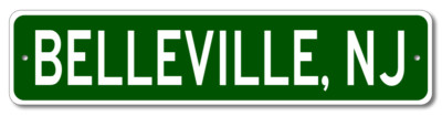 Belleville, New Jersey Metal Wall Decor City Limit Sign - Aluminum