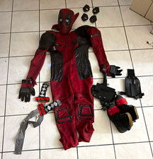 Deadpool Complete Outfit Costume Set - Red Black Jumpsuit Style Costume