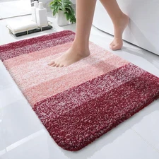 OLANLY Bathroom Rugs Mat 24x16, Extra Soft Absorbent 24" x 16", Red 