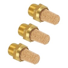3 x Pneumatic Exhaust Muffler, 1/8" NPT Male Sintered Bronze Mufflers