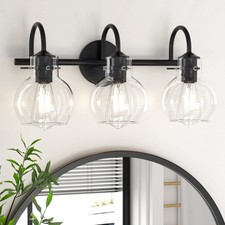 3 Lights Bathroom Vanity Light Fixtures Over Mirror Modern Black 3 Light