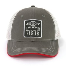 Chevrolet Trucks Since 1918 Patch Gray Mesh Snapback Trucker Hat Baseball Cap