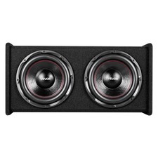 Dual 12" Subwoofer System, 490W RMS, Separate Amp Enclosure for Vehicles