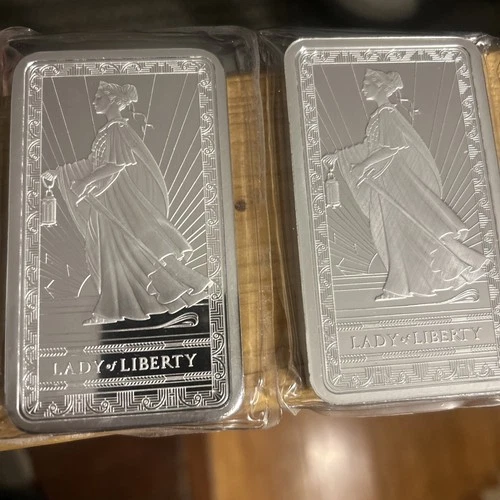 2 Pamp Suisse Lady Of Liberty 10 Ounce Oz Bars .999 Fine Silver Bullion