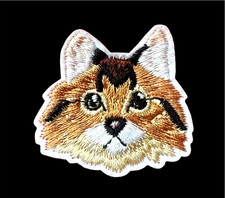 Cute Animal Face embroidered Iron-On 1 5/8 x 1 1/2 inch