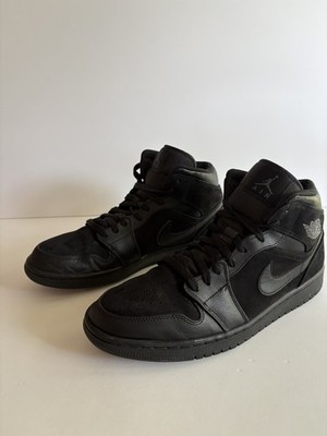 Nike Air Jordan 1 Mid Triple Black Men s Size 11 554724-050 Basketball Shoes