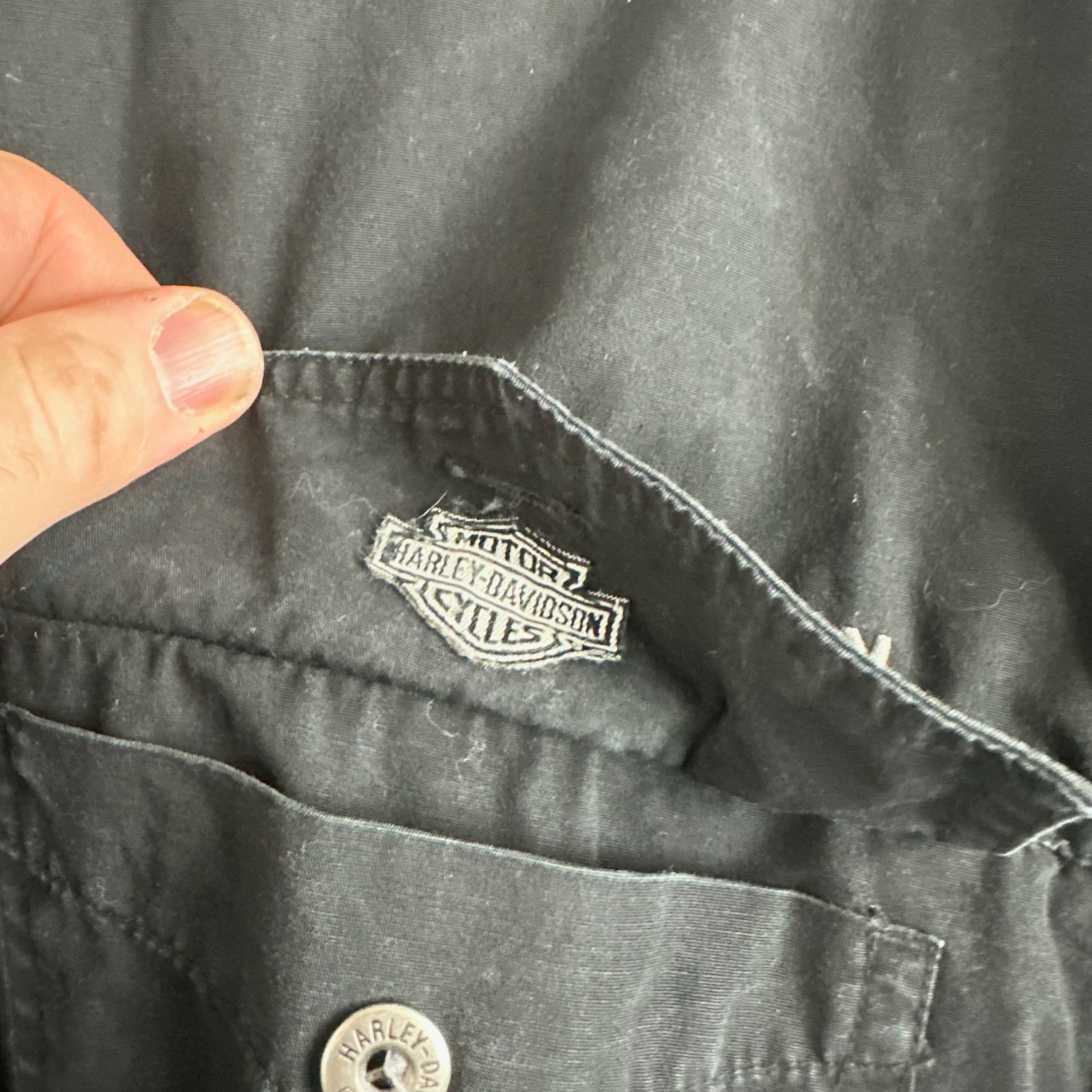 Harley Davidson Black Eagle Flame Long Sleeve But… - image 5