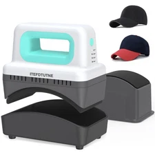 Hat Press Machine, Mini Hat Heat Press Machine with 4 Heating Levels & Auto-O...