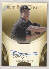 2013 Bowman Sterling Prospect Gold Refractor 25/50 Tyler Danish Auto qc0