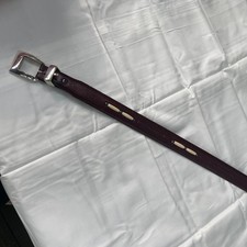 Brighton Onyx Men 38 Brown Leather Belt Ivory Colored Beads 10707 Classic Casual
