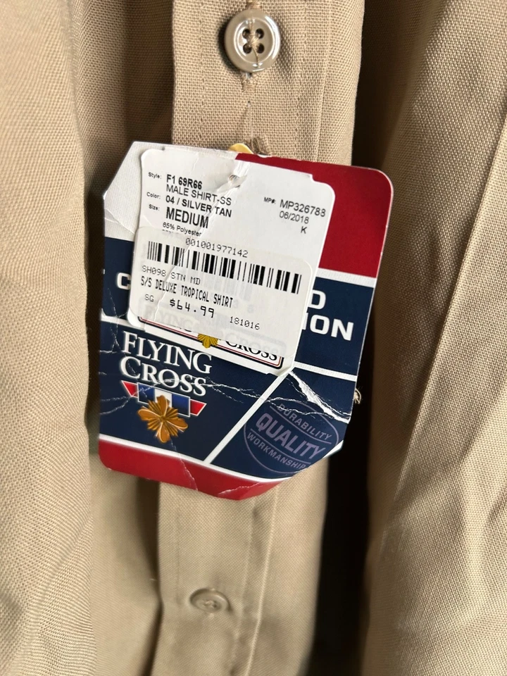 Flying Cross Men's Tan Uniform Shirt Alabama Wildlife & Freshwater Fish Patch M - Image 2 of 4