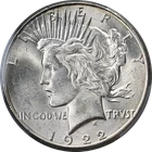1922-S Peace Dollar PCGS MS62 Blast White Superb Eye Appeal