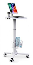 C01 Height Adjustable Mobile Medical Tablet Cart with Wheels and Tablet Enclo...