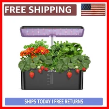 Luxury Hydroponics Growing System - 12 Pods Indoor Garden with Adjustable LED...