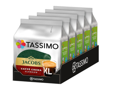 Capsules Jacobs Caffè Crema Classico XL 80 Coffee Capsules Pack of  5 x 16 Drink