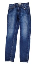 Cello Skinny Jeans Juniors 5 Blue Medium Wash Distressed Slim Stretch 27x27