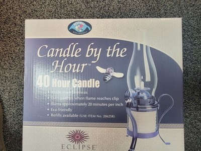 Candle By The Hour 40-Hour Candle Eco-Friendly 100% Beeswax With Metal Stand & C