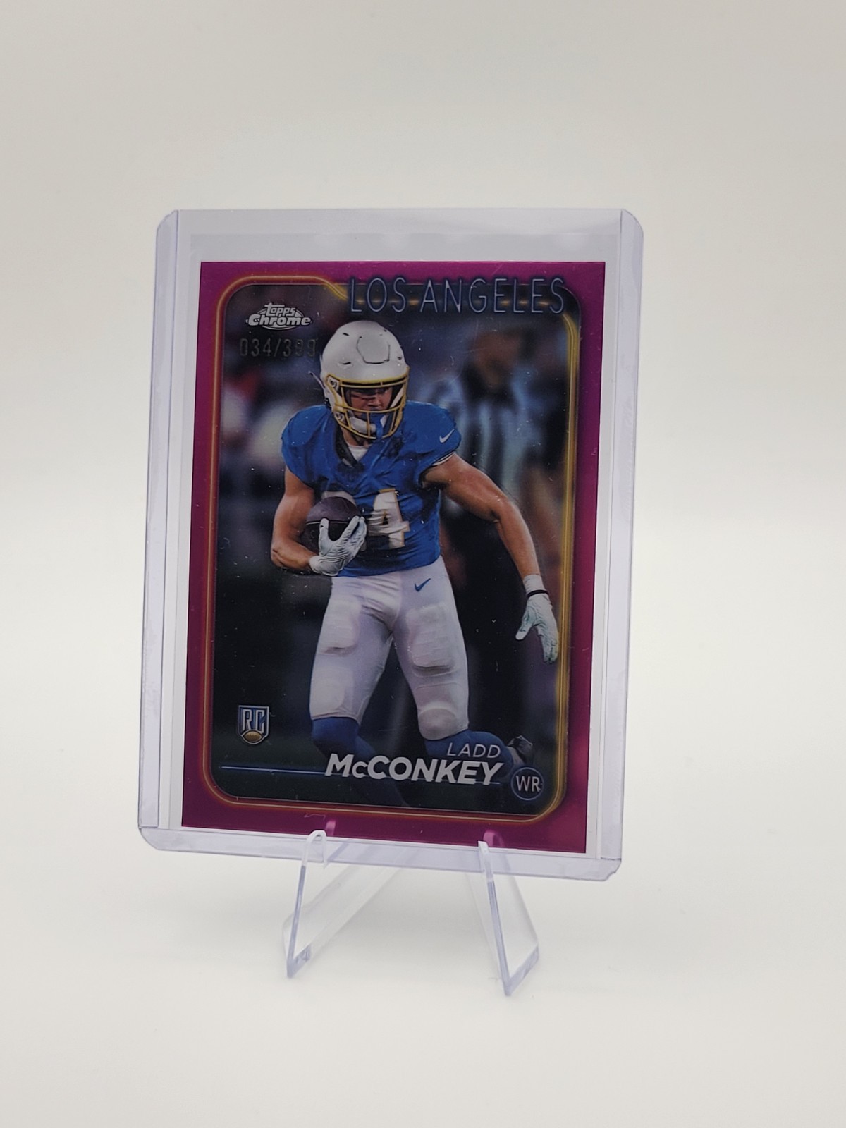 2024 Topps Chrome - Rookies Ladd McConkey #212 Magenta Refractor /399 (RC)