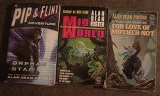 3 Pip & Flink paperback books by Alan Dean Foster : Orphan + Midworld + Mother