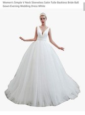 White Satin Tulle Wedding Gown