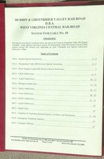 West Virginia Central - Durbin Greenbriar Valley Employee Timetable ETT #10 2009