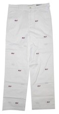 VINEYARD VINES Boys 16" x 28" White EMBROIDERED WHALE CLUB PANTS Mint
