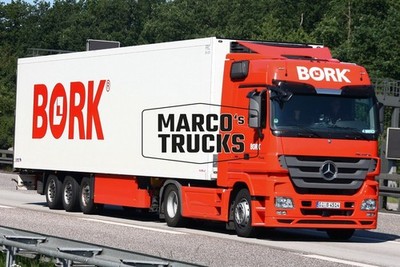 LKW Foto Mercedes-Benz Actros Kühlsattelauflieger Deutschland rot BORK #i1vx