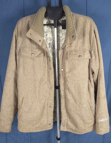 Vintage Planet Earth Hemp Blend Jacket Mens Medium Tan Utility Skate Gorpcore image 2