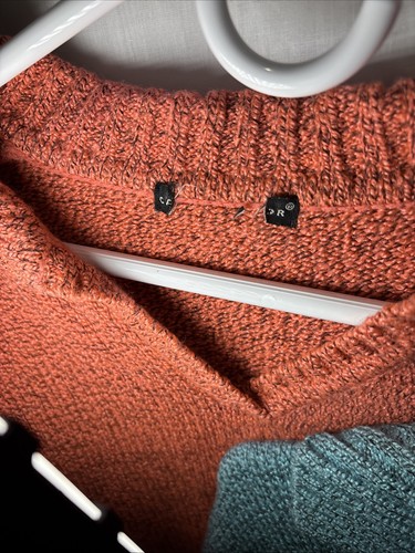 Sweater Womens 2 Sweaters Size Tags Removed See Pics Orange Teal Ski Snow Boho - Picture 6 of 20