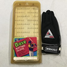 Vintage Saranac Baseball Handschuh Jugend Medium Schwarz Rechts Lederhandfl&auml;che