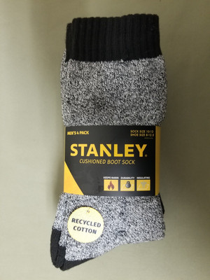 New Stanley Mens 4 Pack Cushion Boot Socks.