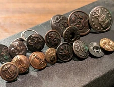 Assortment Of Pre WWII Military, Boy Scout, & A Pair Of 1860s POD's Buttons