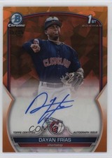 2023 Bowman Sapphire Chrome Prospects Orange 15/25 Dayan Frias Frías Auto